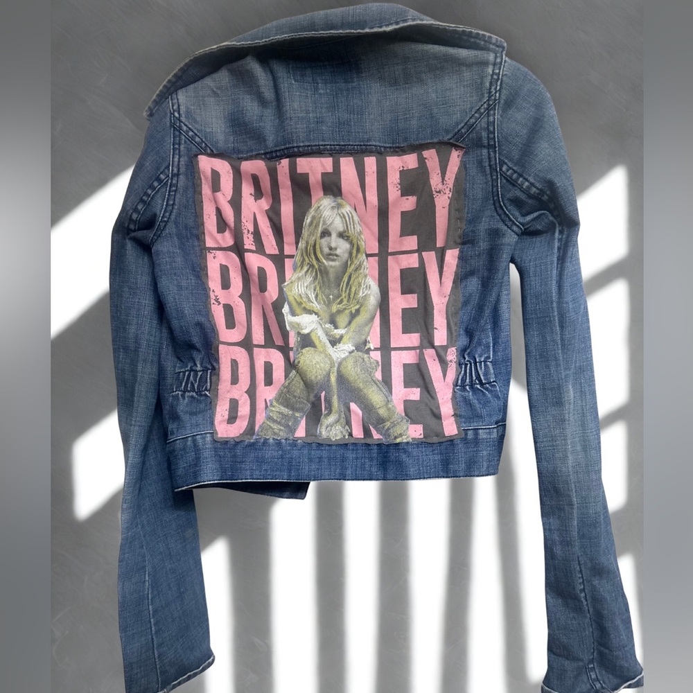 Britney Graphic Blue Jean Jacket